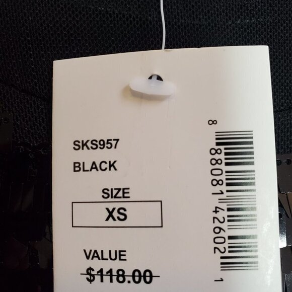 Bodycon Black Party Sequin Dress, XS - Picture 8 of 15